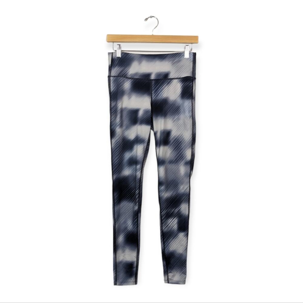 Athleta Chaturanga Leggings S Gray Pattern High Rise Yoga Athletic Performance
